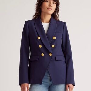 NWT Quince Navy Blue Double Breasted Blazer Size Small
